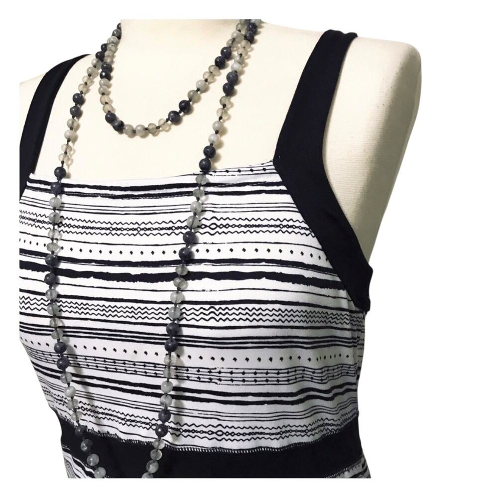 NEW Soybu Geo Wavy Striped Athletic Sporty Stretch Racerback Tank Dress Small - Picture 3 of 8